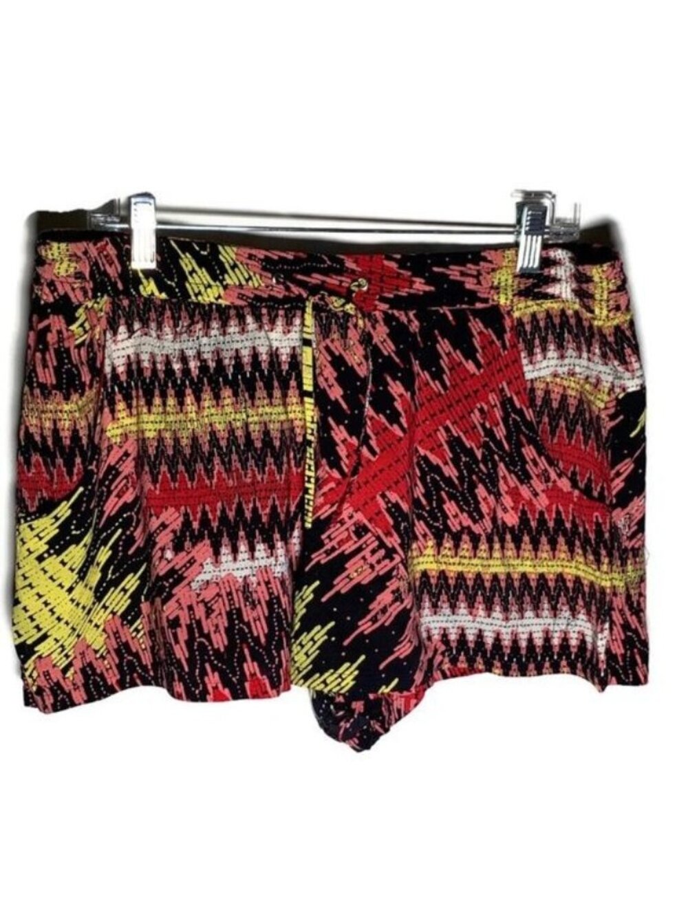 French Connection Shorts Womens 12 Multicolor Boho Print Pull On Festival